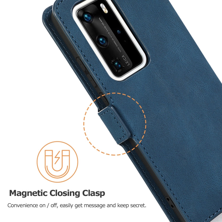 For Huawei P40 Pro+ Retro Magnetic Closing Clasp Horizontal Flip Leather Case with Holder & Card Slots & Photo Frame & Wallet