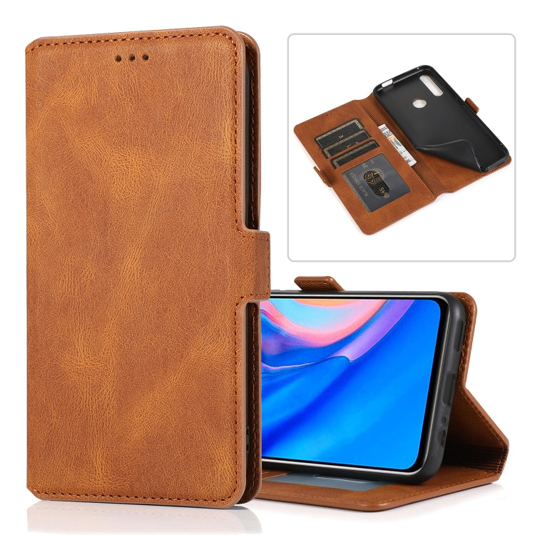 For Huawei Y9 Prime (2019) Retro Magnetic Closing Clasp Horizontal Flip Leather Case with Holder & Card Slots & Photo Frame & Wallet