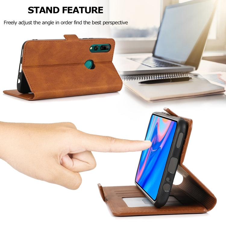 For Huawei Y9 Prime (2019) Retro Magnetic Closing Clasp Horizontal Flip Leather Case with Holder & Card Slots & Photo Frame & Wallet