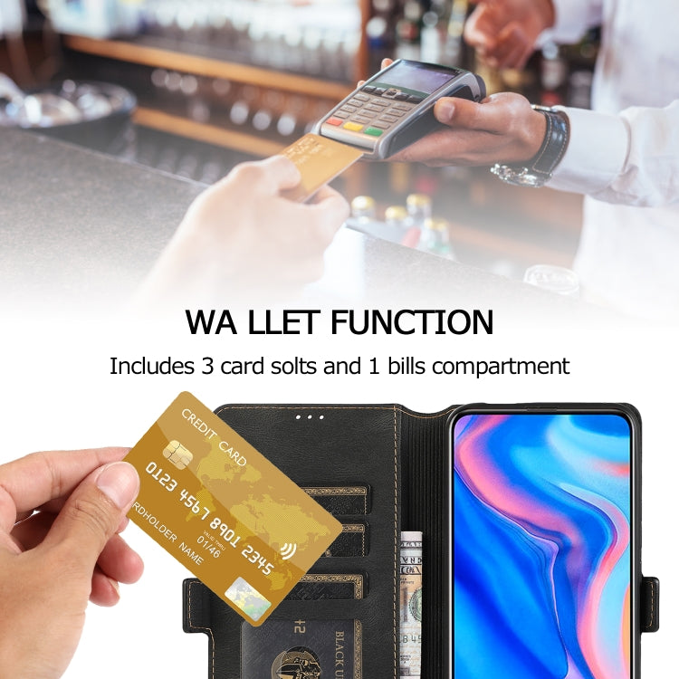 For Huawei Y9 Prime (2019) Retro Magnetic Closing Clasp Horizontal Flip Leather Case with Holder & Card Slots & Photo Frame & Wallet