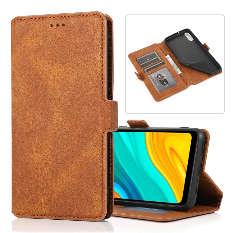 For Huawei Enjoy 10e Retro Magnetic Closing Clasp Horizontal Flip Leather Case with Holder & Card Slots & Photo Frame & Wallet