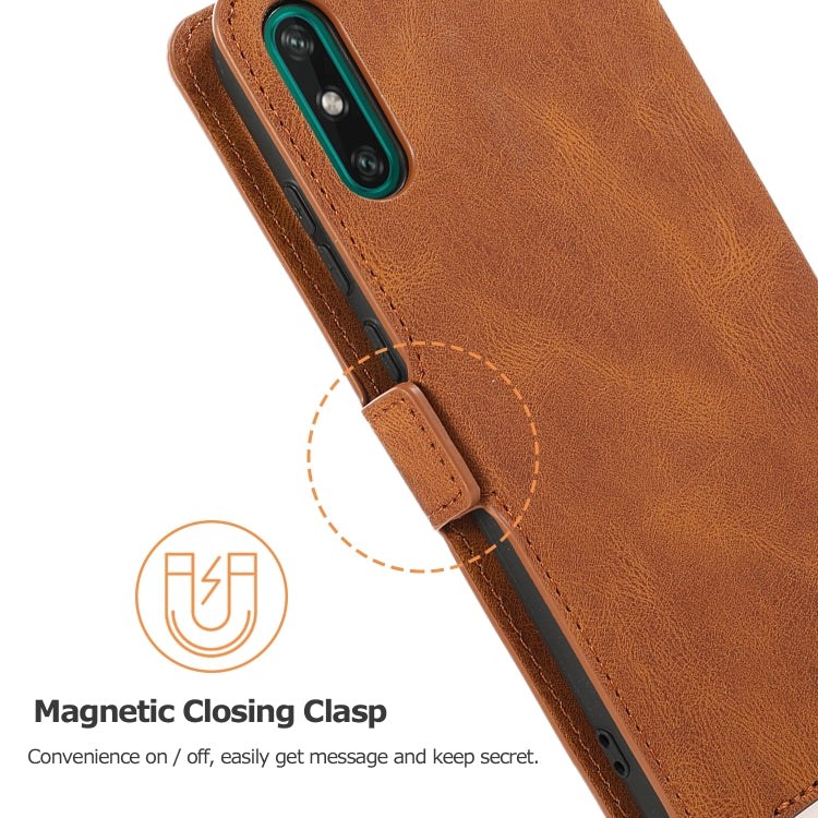 For Huawei Enjoy 10e Retro Magnetic Closing Clasp Horizontal Flip Leather Case with Holder & Card Slots & Photo Frame & Wallet