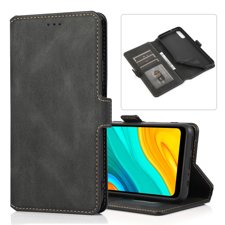 For Huawei Enjoy 10e Retro Magnetic Closing Clasp Horizontal Flip Leather Case with Holder & Card Slots & Photo Frame & Wallet