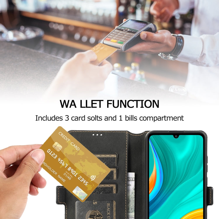 For Huawei Enjoy 10e Retro Magnetic Closing Clasp Horizontal Flip Leather Case with Holder & Card Slots & Photo Frame & Wallet