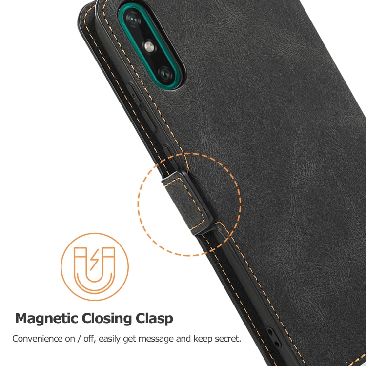 For Huawei Enjoy 10e Retro Magnetic Closing Clasp Horizontal Flip Leather Case with Holder & Card Slots & Photo Frame & Wallet