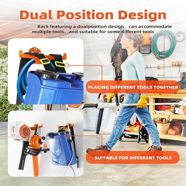 Wall Mounted Backpack Leaf Blower Hook Garden Tool Storage Bracket - Orange
