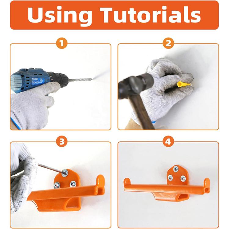 Wall Mounted Backpack Leaf Blower Hook Garden Tool Storage Bracket - Orange