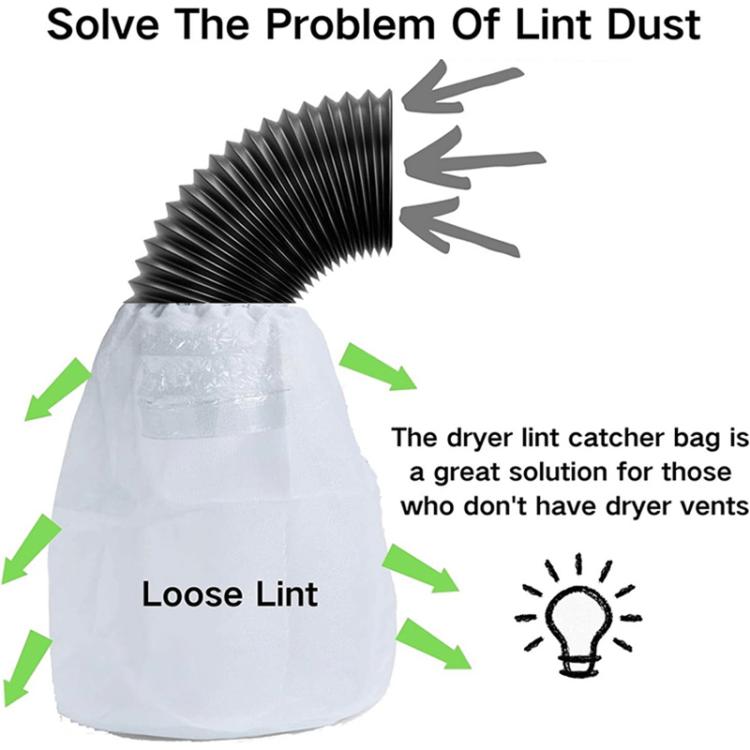 3pcs/Pack Dryer Vent Lint Trap Dryer Vent Duct Lint Bag - White