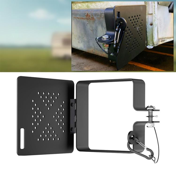 2pcs/Set RV Square Metal Bumper Cover RV Sewer Port Cover - Black