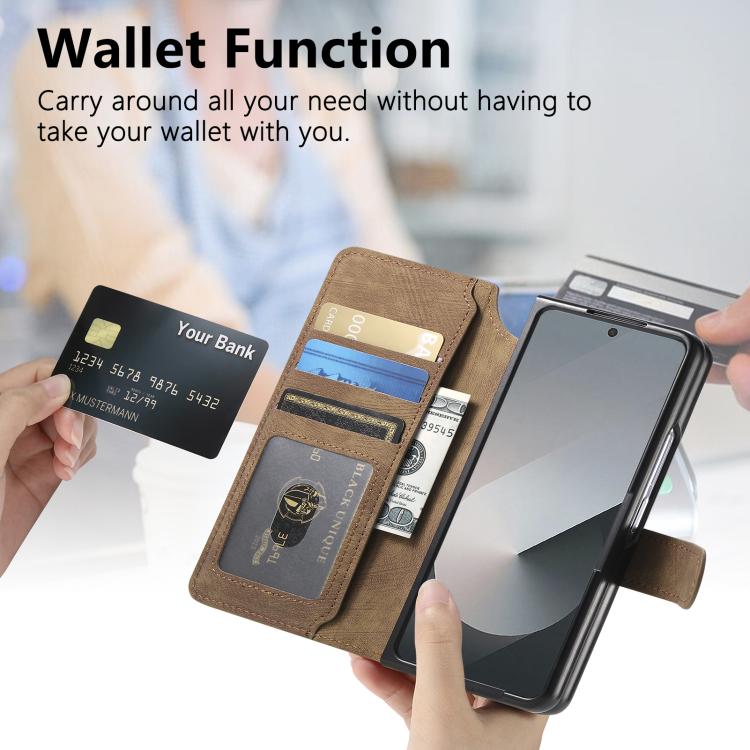For Samsung Galax Z Fold7 5G CaseNeo MagSafe RFID Anti-theft Retro Leather Phone Case