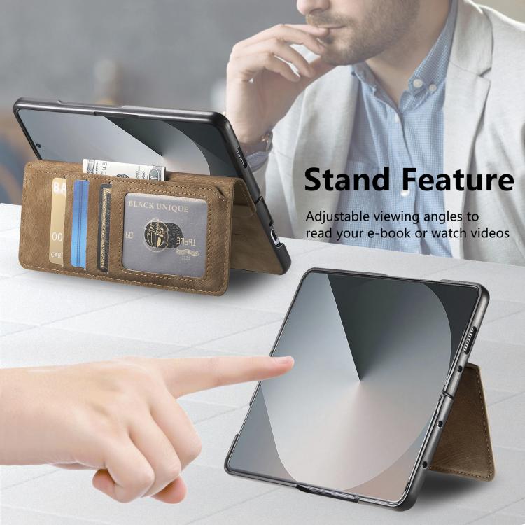For Samsung Galax Z Fold7 5G CaseNeo MagSafe RFID Anti-theft Retro Leather Phone Case