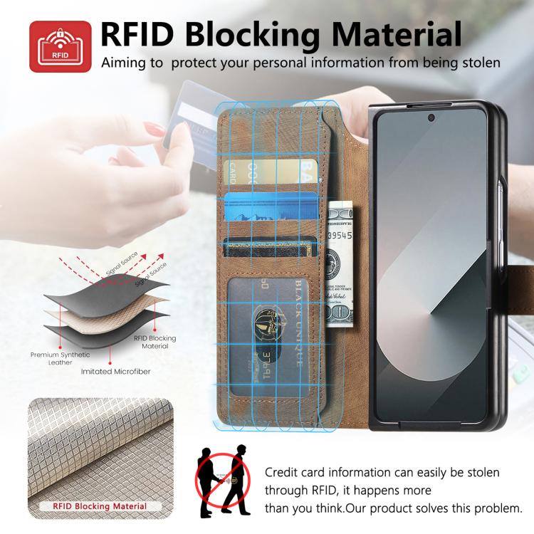 For Samsung Galax Z Fold7 5G CaseNeo MagSafe RFID Anti-theft Retro Leather Phone Case