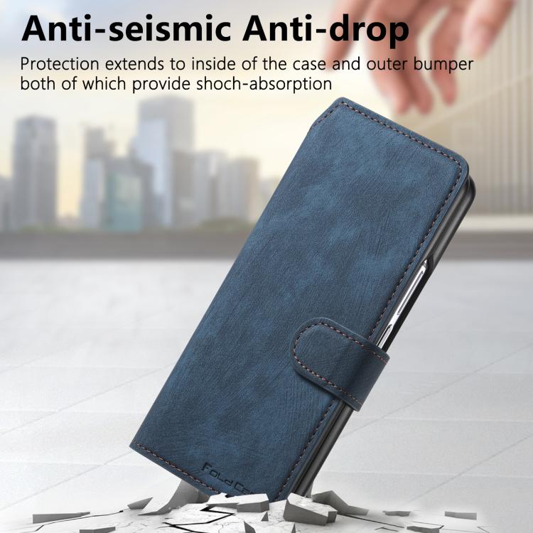 For Samsung Galax Z Fold7 5G CaseNeo MagSafe RFID Anti-theft Retro Leather Phone Case