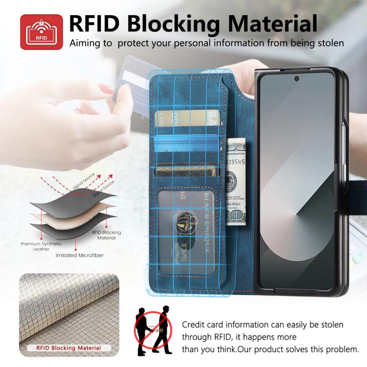 For Samsung Galax Z Fold7 5G CaseNeo MagSafe RFID Anti-theft Retro Leather Phone Case