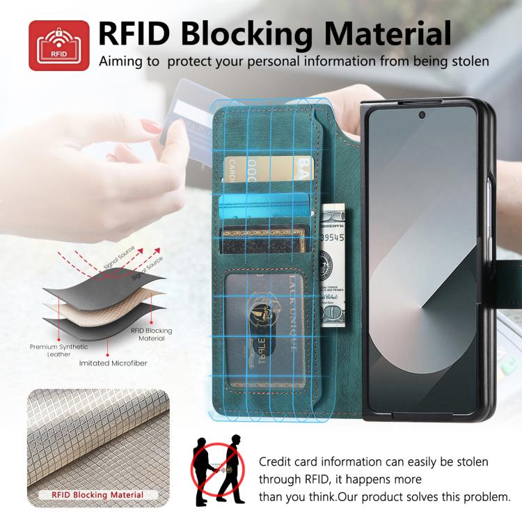 For Samsung Galax Z Fold7 5G CaseNeo MagSafe RFID Anti-theft Retro Leather Phone Case