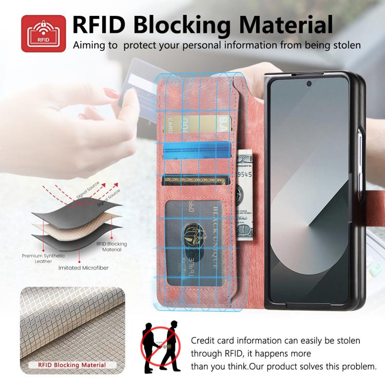 For Samsung Galax Z Fold7 5G CaseNeo MagSafe RFID Anti-theft Retro Leather Phone Case