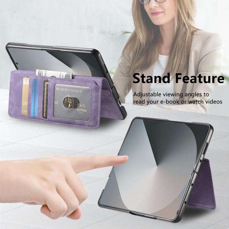 For Samsung Galax Z Fold7 5G CaseNeo MagSafe RFID Anti-theft Retro Leather Phone Case