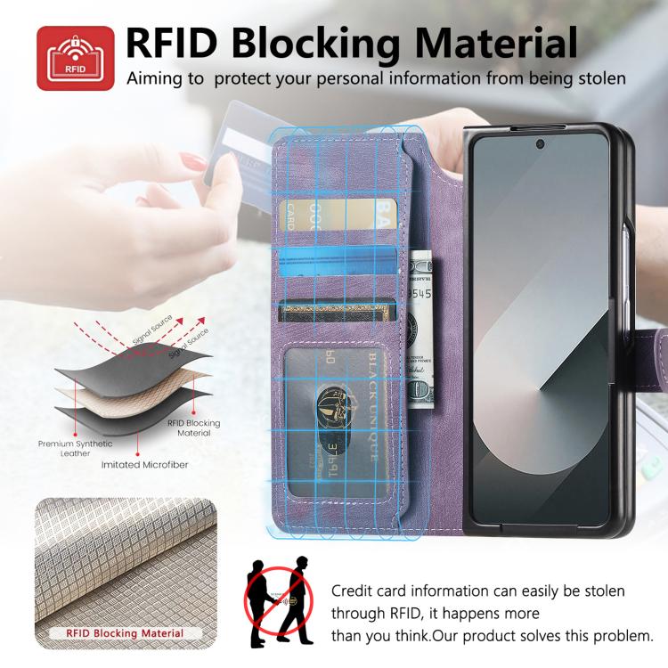 For Samsung Galax Z Fold7 5G CaseNeo MagSafe RFID Anti-theft Retro Leather Phone Case