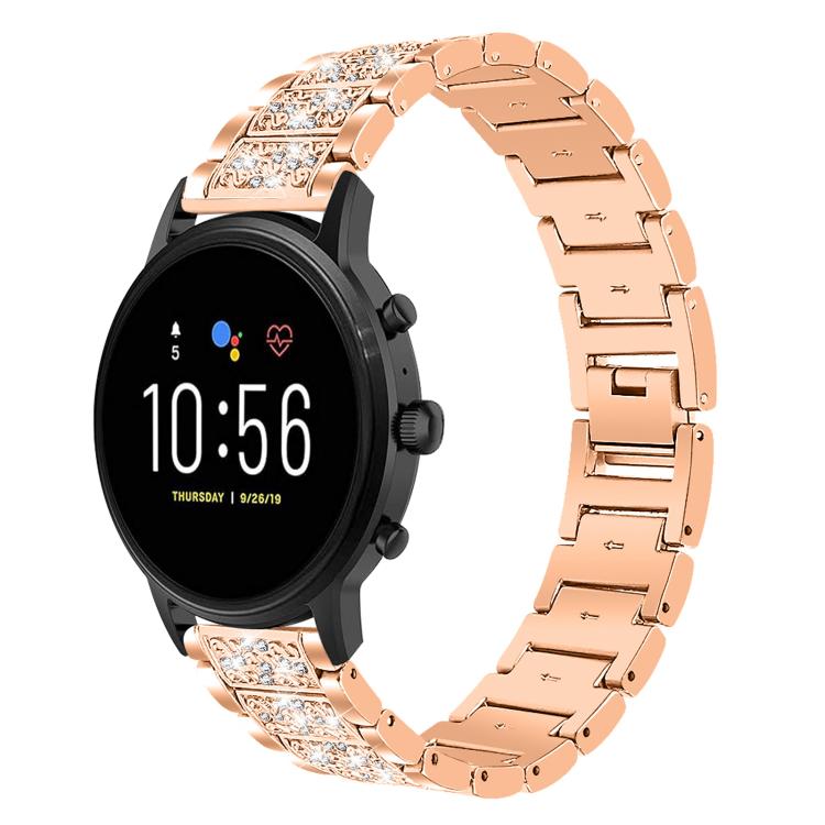 22mm For Fossil Gen 5 Carlyle/Julianna/Garrett xDfind Diamond Jewelry Steel Watch Band