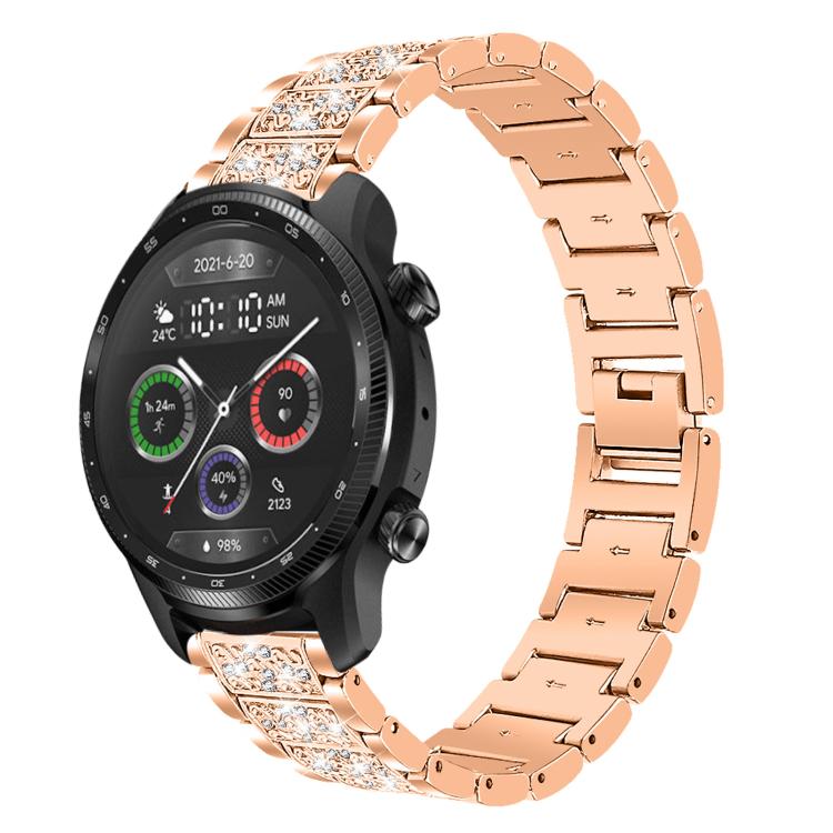 22mm For Ticwatch Pro X / Pro3 / Pro / GTX / E2 xDfind Diamond Jewelry Steel Watch Band