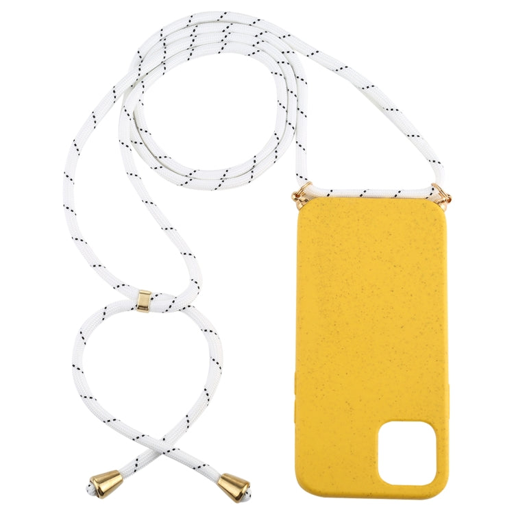 For iPhone 12 Pro Max Wheat TPU Protective Case with Lanyard