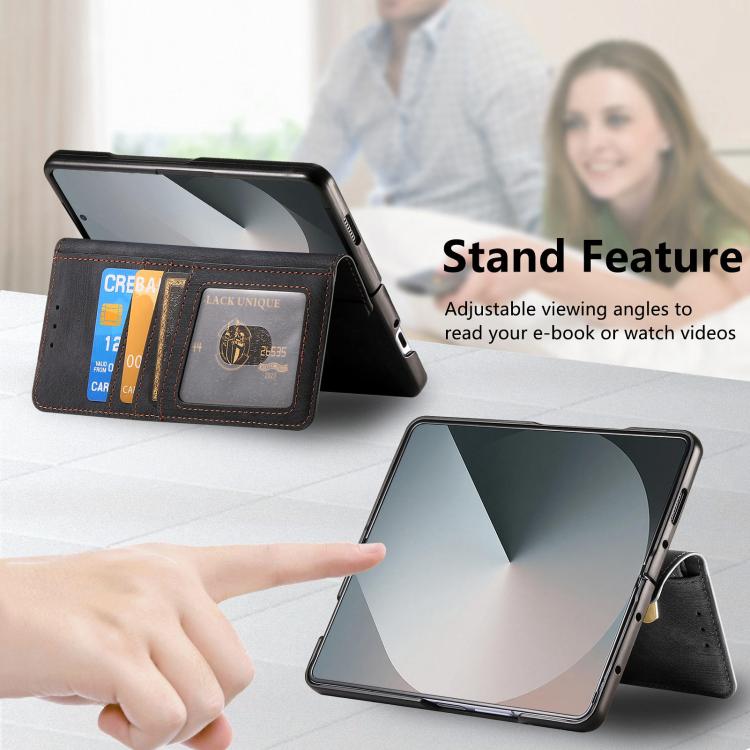For Samsung Galax Z Fold7 5G Retro MagSafe Magnetic Zipper Wallet Leather Phone Case