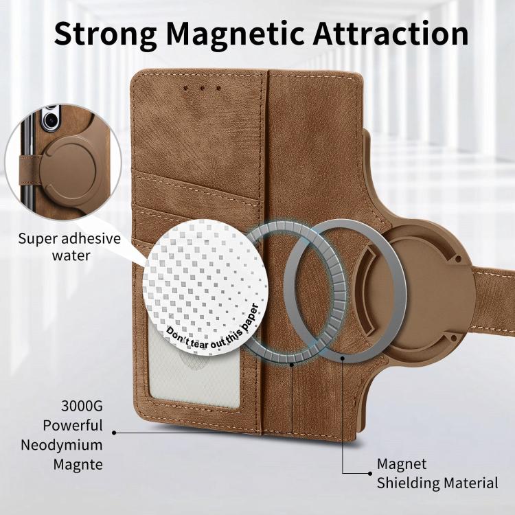 For Samsung Galax Z Fold7 5G Retro MagSafe Magnetic Zipper Wallet Leather Phone Case