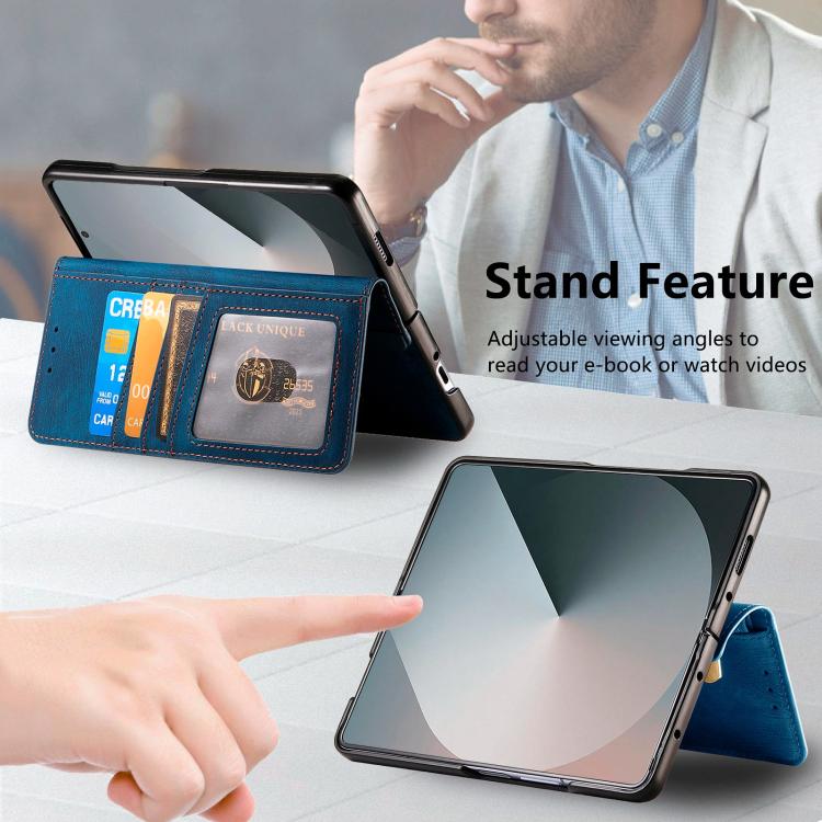 For Samsung Galax Z Fold7 5G Retro MagSafe Magnetic Zipper Wallet Leather Phone Case