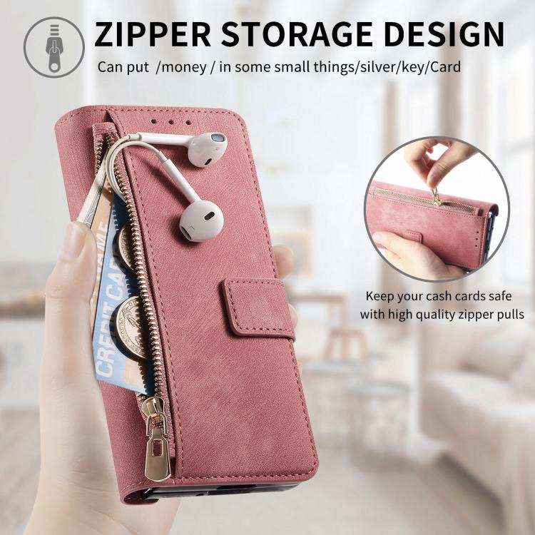 For Samsung Galax Z Fold7 5G Retro MagSafe Magnetic Zipper Wallet Leather Phone Case