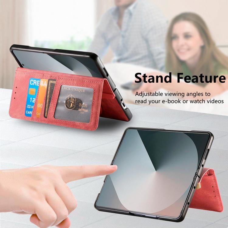 For Samsung Galax Z Fold7 5G Retro MagSafe Magnetic Zipper Wallet Leather Phone Case