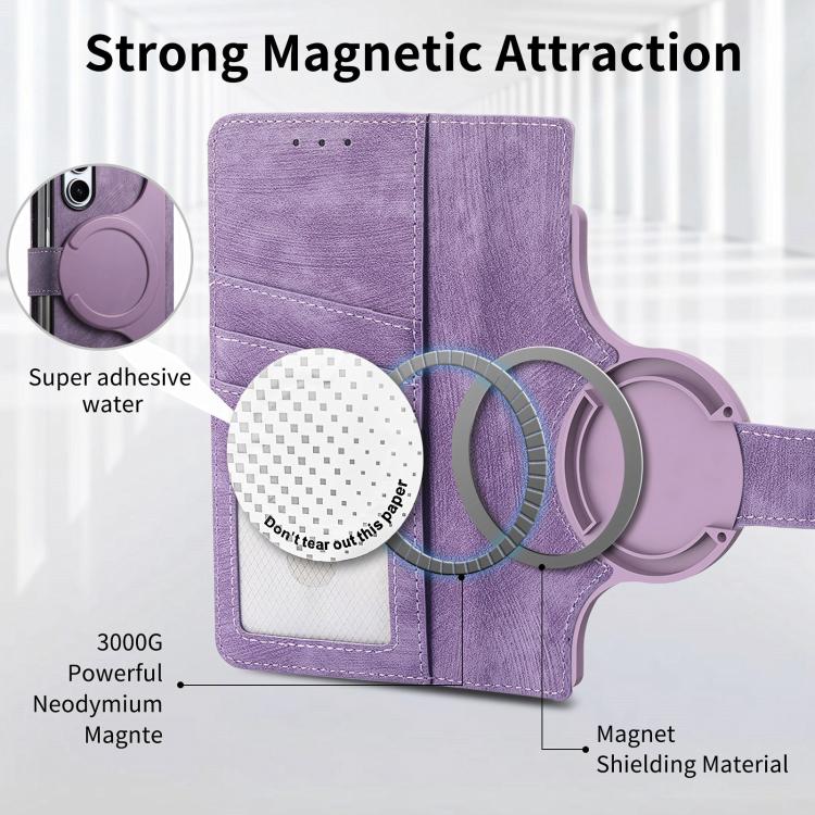 For Samsung Galax Z Fold7 5G Retro MagSafe Magnetic Zipper Wallet Leather Phone Case