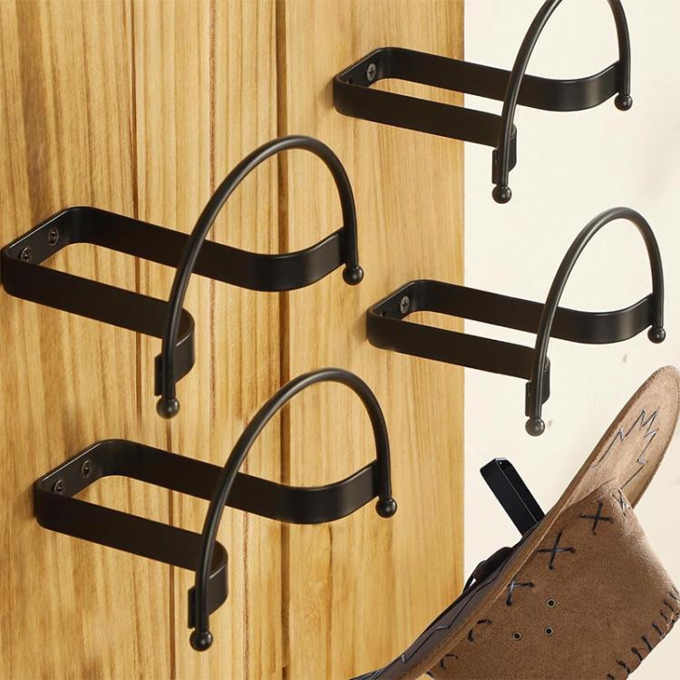 4pcs/Pcak Wall Mounted Cowboy Hat Storage Rack Multifunctional Hat Display Organizer - Black
