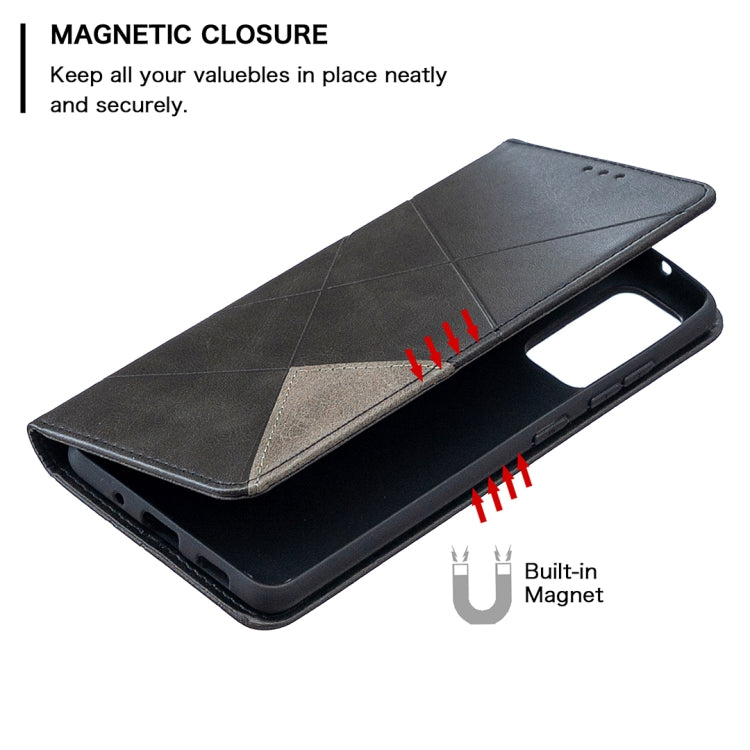 For Samsung Galaxy S20 FE 5G / S20 Lite Rhombus Texture Horizontal Flip Magnetic Leather Case with Holder & Card Slots