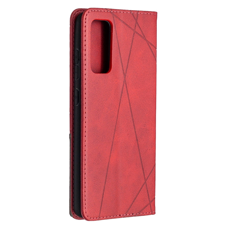 For Samsung Galaxy S20 FE 5G / S20 Lite Rhombus Texture Horizontal Flip Magnetic Leather Case with Holder & Card Slots