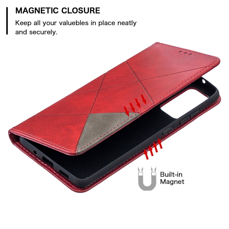 For Samsung Galaxy S20 FE 5G / S20 Lite Rhombus Texture Horizontal Flip Magnetic Leather Case with Holder & Card Slots