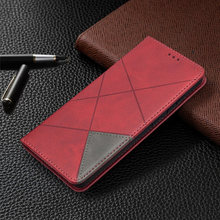 For Samsung Galaxy S20 FE 5G / S20 Lite Rhombus Texture Horizontal Flip Magnetic Leather Case with Holder & Card Slots