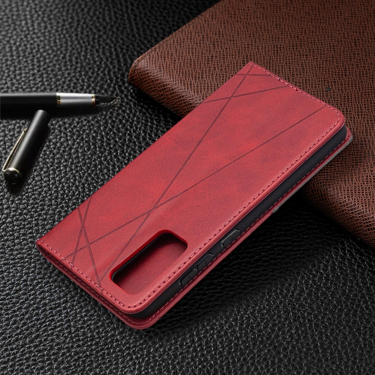 For Samsung Galaxy S20 FE 5G / S20 Lite Rhombus Texture Horizontal Flip Magnetic Leather Case with Holder & Card Slots