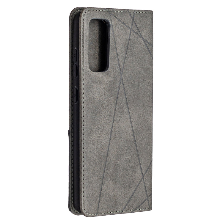 For Samsung Galaxy S20 FE 5G / S20 Lite Rhombus Texture Horizontal Flip Magnetic Leather Case with Holder & Card Slots