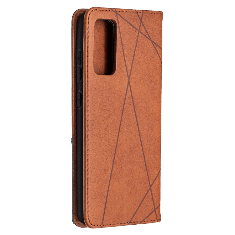 For Samsung Galaxy S20 FE 5G / S20 Lite Rhombus Texture Horizontal Flip Magnetic Leather Case with Holder & Card Slots