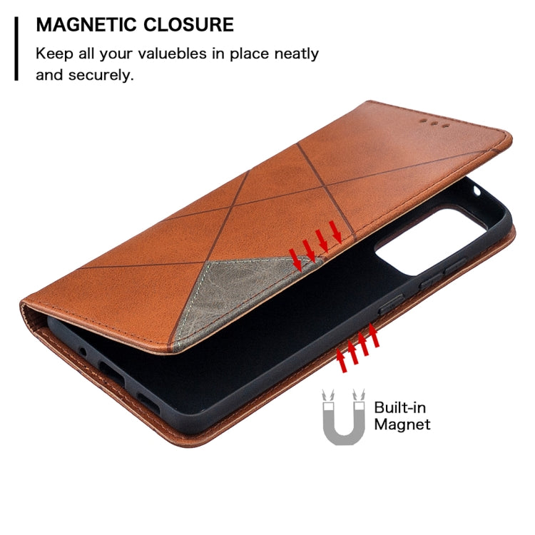 For Samsung Galaxy S20 FE 5G / S20 Lite Rhombus Texture Horizontal Flip Magnetic Leather Case with Holder & Card Slots