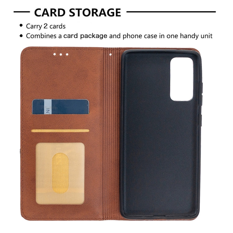 For Samsung Galaxy S20 FE 5G / S20 Lite Rhombus Texture Horizontal Flip Magnetic Leather Case with Holder & Card Slots