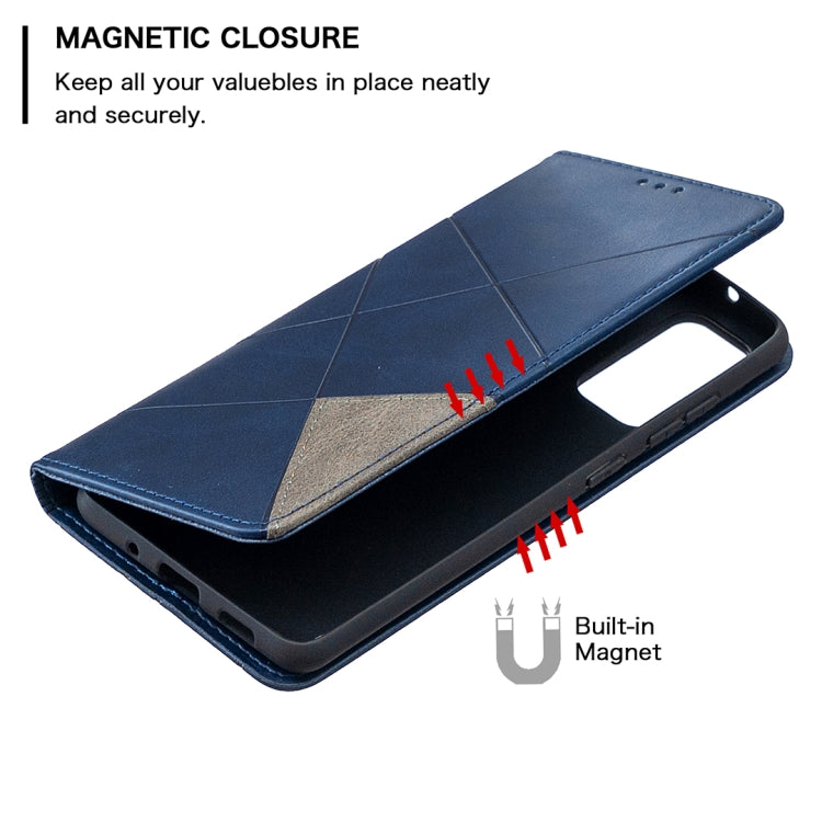 For Samsung Galaxy S20 FE 5G / S20 Lite Rhombus Texture Horizontal Flip Magnetic Leather Case with Holder & Card Slots