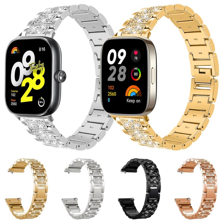 For Xiaomi Band 10 Pro / 9 Pro / Redmi Watch 6 xDfind Diamond Jewelry Stainless Steel Watch Band