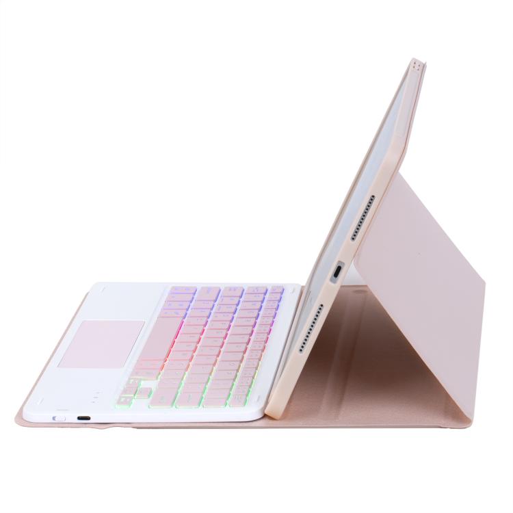 For iPad Pro 11 2024 A13B-AS Backlight Bluetooth Touch Keyboard Leather Tablet Case with Pen Slot