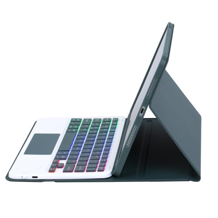 For iPad Pro 11 2024 A13B-AS Backlight Bluetooth Touch Keyboard Leather Tablet Case with Pen Slot