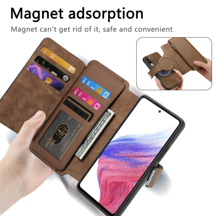 For vivo V40 Lite / V30e CaseNeo MagSafe RFID Anti-theft Zipper Wallet Retro Leather Phone Case