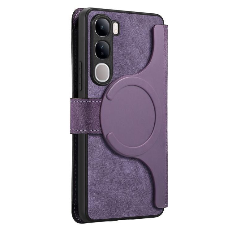 For vivo V40 Lite / V30e CaseNeo MagSafe RFID Anti-theft Zipper Wallet Retro Leather Phone Case