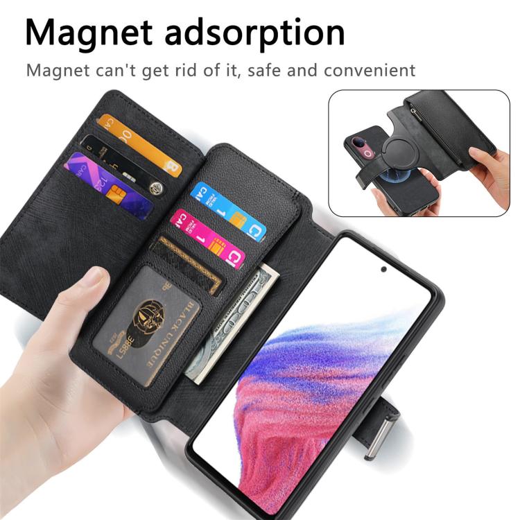 For vivo V50 CaseNeo MagSafe RFID Anti-theft Zipper Wallet Retro Leather Phone Case