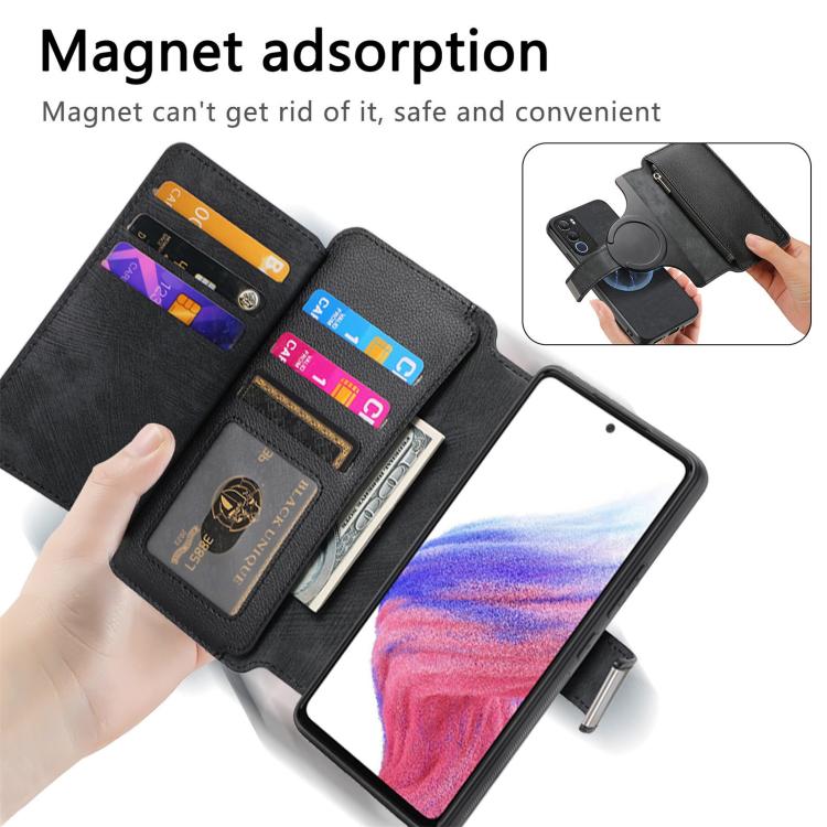 For vivo Y19s 4G CaseNeo MagSafe RFID Anti-theft Zipper Wallet Retro Leather Phone Case