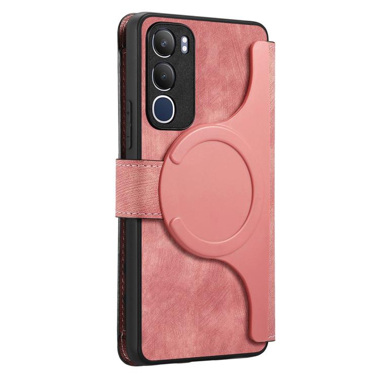 For vivo Y19s 4G CaseNeo MagSafe RFID Anti-theft Zipper Wallet Retro Leather Phone Case